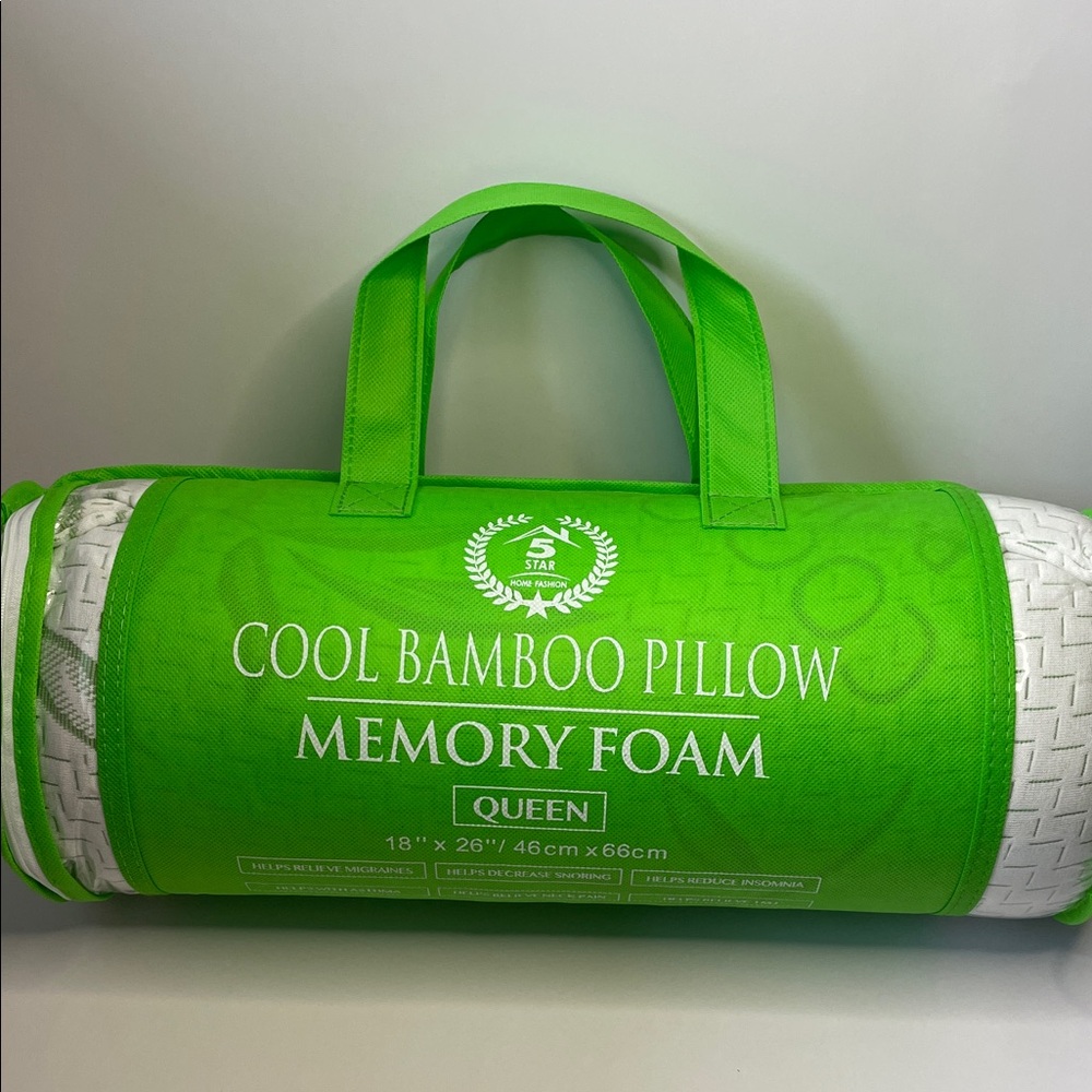 NWT 5 Star Home Fashion Cool Bamboo Memory Foam Pillow (Queen) - Picture 1 of 5